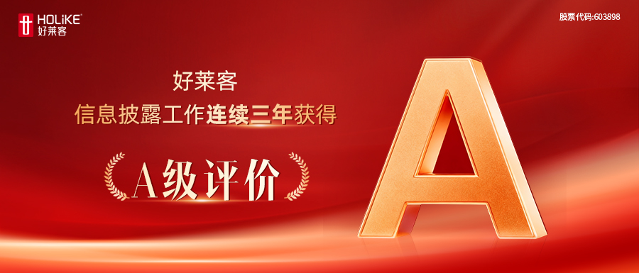 好(hǎo)萊客(kè)連續(xù)三年(nián)榮獲(huò)上市公(gōng)司(sī)信(xìn)息(xī)披露A級(jí)評價(jià)